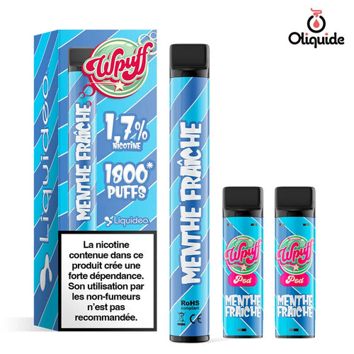 Liquideo 1800 Puff 1.7% Rechargeable - Menthe Fraîche